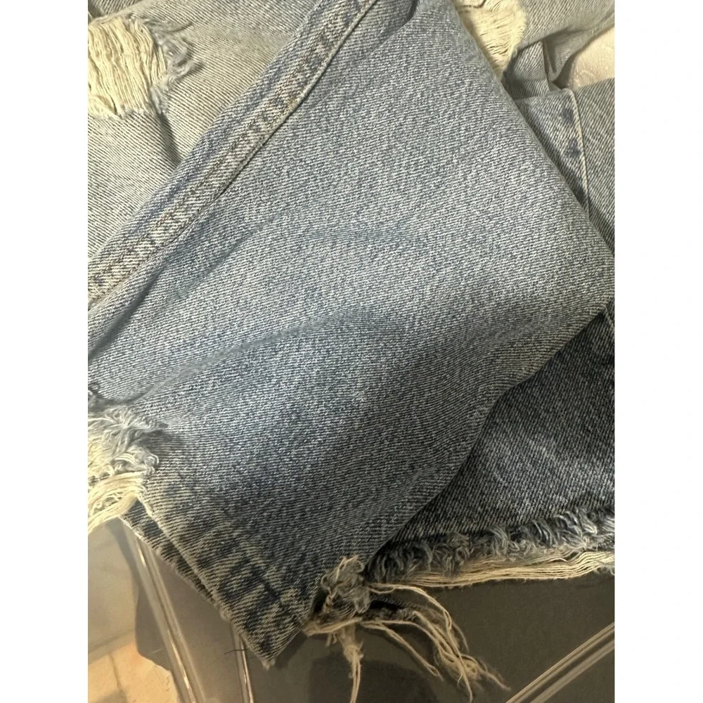 Levis 505 Regular Fit Distressed Jeans Mens 32x32 Light Wash Blue Grunge VTG Y2K
